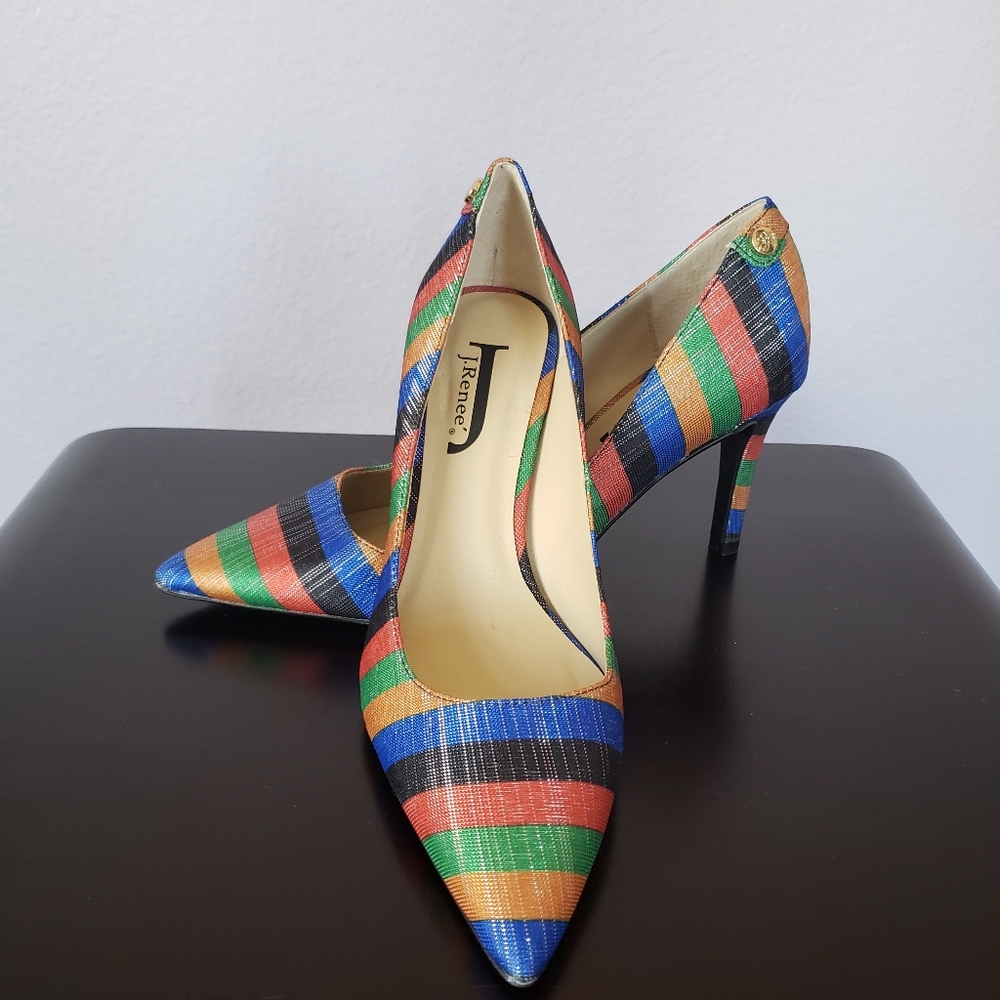 Multi colored 3.5" high heels